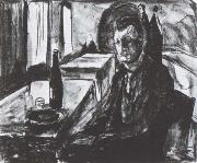 Winebottle and myself Edvard Munch